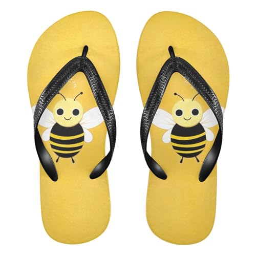 Cute Bee Yellow Flip Flop Beach Summer Casual Sandal for Women & Men Shower Shoes 20856784