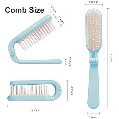 Set de 2 Peines Plegables Compactos Azul y Rosa miniatura 7