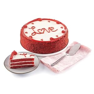 David’s Cookies Red Velvet Love Cake 10” – Hand Decorated Baked Moist Cake – Amazing Gourmet Dessert Gift Idea for Your Special Someone This Valentine’s Day Or Any Occasion