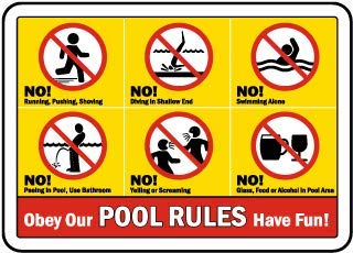 Obey Our Pool Rules Have funWater Proof PVC Sticker | Wall Stickers