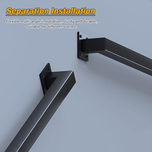 Barres de maintien réglables et rampe d'escalier noire sur mesure