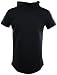 Mens Tall Long T Shirts and Hoodies with Zippers and Designs (Many Styles To Choose From) (L, 574-BLACK)