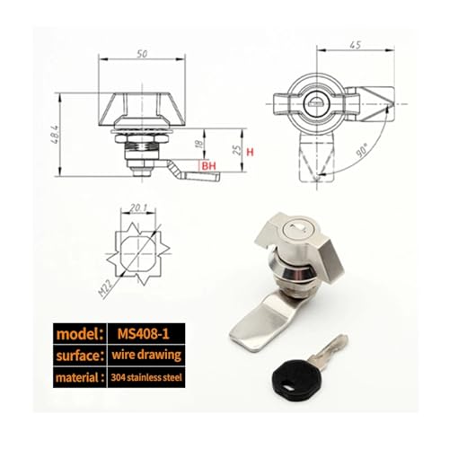 Serrure d'armoire de commande MS714-3 robuste avec poignée ergonomique - 3