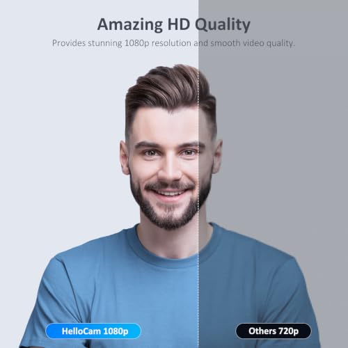 Image of NexiGo HelloCam, 1080P Webcam with Windows Hello, True Privacy, Automatic Electronic Shutter, Computer Camera, Microphone, Facial Enhancement, HD USB Web Cam