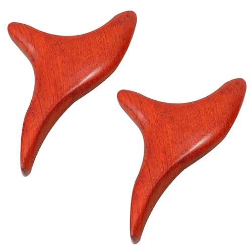 POPETPOP Varillas de Masaje de Madera 2 Piezas Rojo Madera Natural Masajeador Corporal Puntos de Acupuntura para Cuello, Espalda y Terapia Muscular Relajante