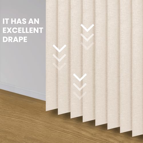 Image of AJAZZ Blackout Accordion Door with Curtain Rods Adjustable 28-39 inch Long Invisible Sliding Glass Door Curtain for Bedroom Living Room Doorway Curtain Sets (1 Pack, 43 W x 78 L, Cream Yellow)