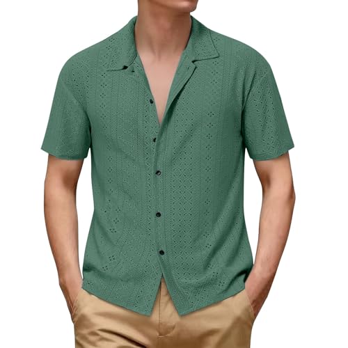 Chemise col cubain homme plage manches courtes d'été légère et respirante