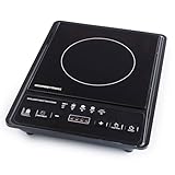 GOURMETmaxx Induktionskochfeld 1 Platte | Mobile Induktionskochplatte mit 5 Heizstufen, 80–240 °C & Timer | Kompakte Kochplatte mit Digitaldisplay, Kindersicherung & 3h Timer | Ideal für Camping, Büro