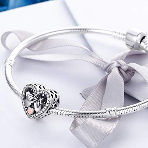 Abalorios de plata para pulsera Pandora con diseño de corazón Estilo 1 4