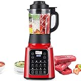 Moongiantgo Batidora de Vaso Licuadora Calentador (2200W, 58000RPM, 1,75L Jarra de Vidrio, Función de Calefacción, 13 Programas Preestablecidos para Batido, Sopa, Helado, Jugo, 9 Niveles de Velocidad)