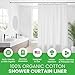 FABRIC SHOWER CURTAIN LINER - Standard Bathtub Size - A Stylish Quality Bathroom Drape - Earth Friendly, Non-Toxic + Odor-Free Cotton Liner - Light-Weight Washable White Shower Curtain - 70x74 WC