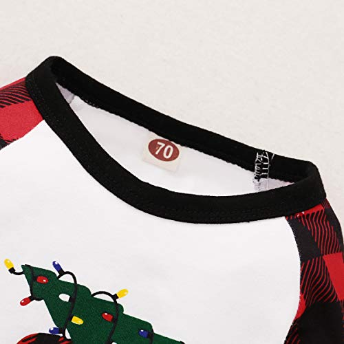 NCONCO Baby Romper Peuter Vrolijk Kerst Plaid Mouw Jumpsuit voor Peuter Meisje Jongen - Afbeelding 3