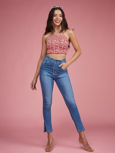 Image of Miss Chase Women's Skinny Fit High Rise Regular Length Denim Stretchable Jeans