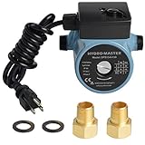 HYDRO MASTER 3/4' NPT Hot Water Circulator Pump with 3-Speed Control for Water Heater System (US...