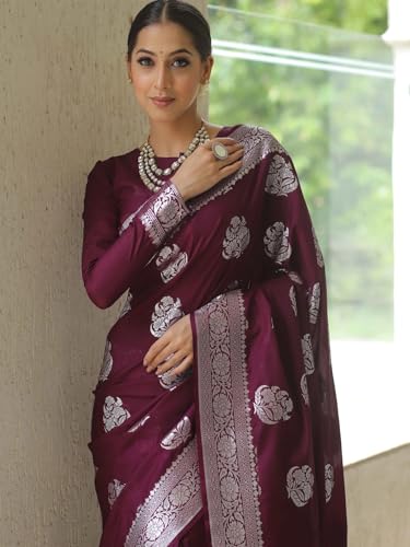 Image of Avantika Fashion Women's Classy Kanjivaram Soft Lichi Silk Banarasi Saree With Blouse Piece