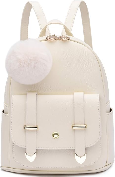 floki Fashion Girls Fashion Cute Mini Leather Backpack for Women/gift for girl (cream)-picture-20