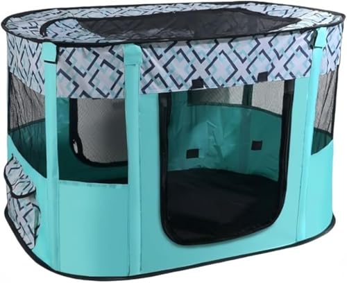 AZIEBAY ペットサークル 犬 猫 ケージ 折りたたみ式 収納バッグ付き 室内外兼用 組立簡単 お出かけ 分娩室としても使える 多用途 ご安心してお選びください