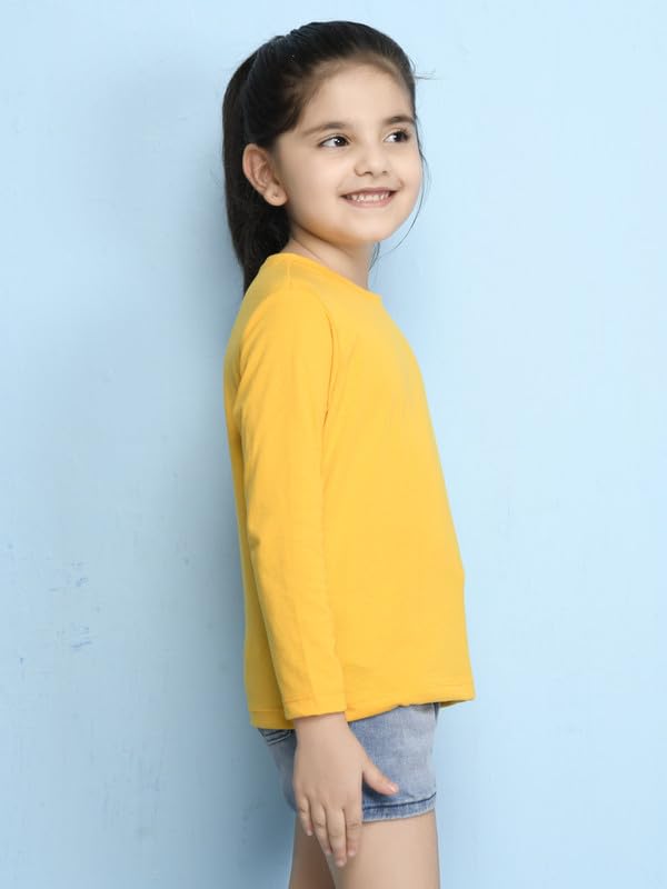 Image of Nusyl Girl's Solid Regular Fit T-Shirt