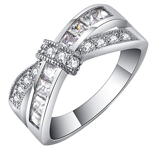 Zircone anneaux pour femmes bague ronde blanche qui ne ternit pas