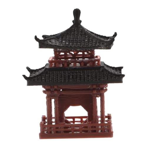 Milisten Mini Statua Padiglione Cinese Paesaggistico Dettagliato per Bonsai e Decorazione Miniatura Realistica e Leggera per ed Esterni
