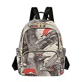 WDdZzyy Cartoon Cassowary Rouge Gris 35,6 cm Tendance, Sac à dos tendance et tendance pour les affaires, Casoar de dessin animé rouge gris, Medium