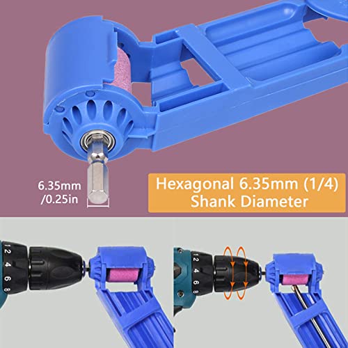 Joyangy 2Pcs Drill Bit Sharpener Diamond Drill Sharpening Bits Tool For Iron Drill Polishing Drill Grinder Grinding Tool Set With 4 Millstone Portable Hand Tool #TOP4