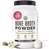 Bone Broth Protein Powder, Vanilla, Grass Fed, 2 lbs / 42 Servings (Large 32 oz Size) Low Carb, Keto Friendly, Rich in Collagen, Non-GMO, Hormone Free by Left Coast Performance