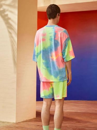 Image of Leriya Fashion Mens Rayon Printed Co-Ord Set, Multi, Medium