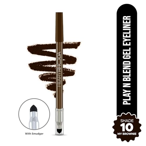 Image of Hilary Rhoda Play n Blend Gel Eyeliner | One Stroke Application | Highly Pigmented | Matte & Shimmer Finish | 2 in 1 Smudger + Eyeliner | Butter Smooth Texture | 1.5g - (My Brownie | Shade 10)