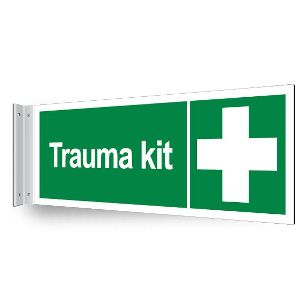V Safety Trauma Kit - Corridor Sign 450 x 150 mm - 3mm Indoor Palboard Safety Sign
