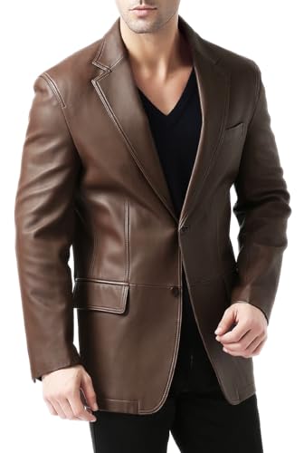 BGSD Men Jacob 2-Button New Zealand Lambskin Leather Blazer Sport Coat Jacket (Also available in Big and Tall and Short)4