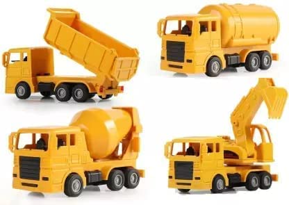 VVE Unbreakable Excavator, Mixture, Dumper & Tank Construction Engineering Toy Vehicle for Children (Pack of 4)(Yellow) (B0BS9JN2RG) Amazon Price History, Amazon Price Tracker