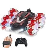 LOOZIX New Gesture Sensing RC Stunt Car with Lights Music, Hand Gesture Remote Control Truck 360° Spins Gifts Toys for 6-12 Years Old Boys
