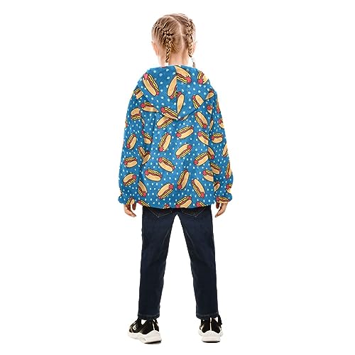 Cartoon Hot Dog Boys Fleece Hoody Jacket Zip Up Coat Warm Fall Winter Plush Jacket Long Sleeve Outerwear4