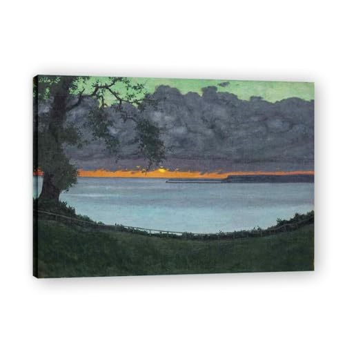 Reproduction peinture à l'huile V-Sunset sur toile premium avec cadre