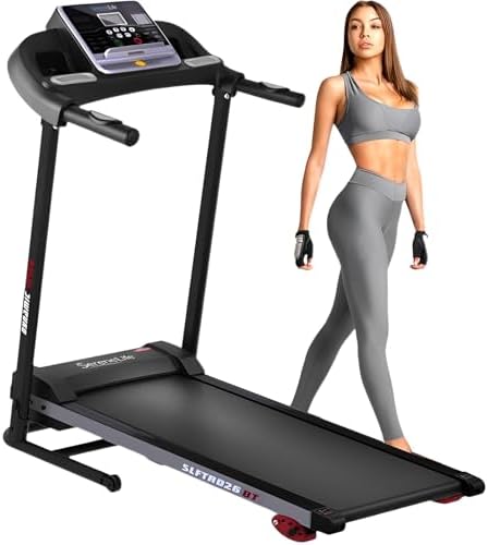 SereneLife Treadmills for Home with 13% Manual Incline Treadmill, 3.5HP - Compact Digital Portable Foldable Treadmill with Speakers, Bluetooth, App Sync, Heart Rate Monitor, for Walking, Running, Gym