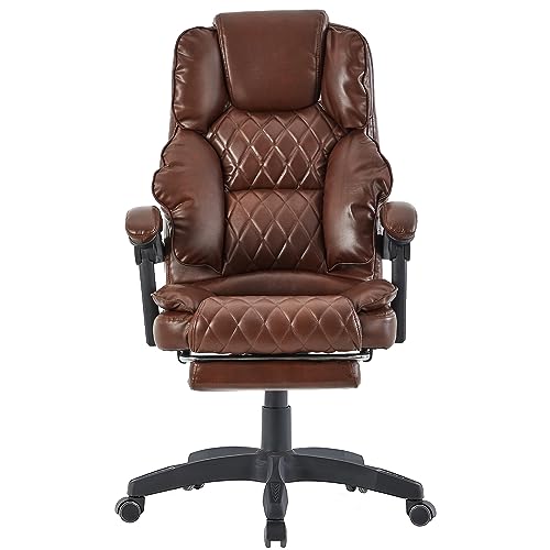 Fauteuil de bureau, avec repose-pieds et accoudoirs flexibles à 3 points, aspect cuir,...