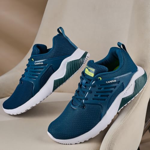 Buy Campus Men's Crysta PRO Running Shoes T.BLU/GRN - 7UK/India at Amazon.in - Image 4