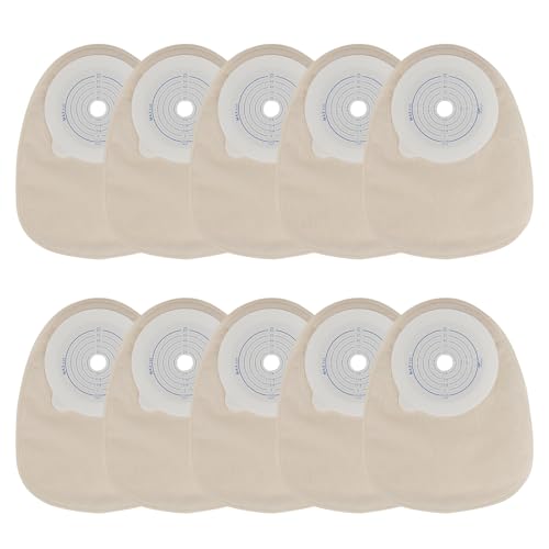 Qerutk 10pcs Disposable Colostomy Bags, Colostomy Care Pack, Disposable Ostomy Bag Set for Stoma Care, Cut-to-Fit (Closing Type)
