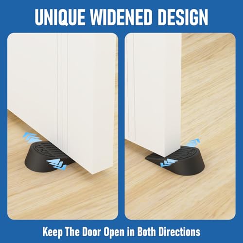 Rubber Widened Door Stopper Wedge – 1 Pack Black Door Stoppers Wedge for Bottom of Doorstop, Door Stop for Heavy Duty Doors with Self Adhesive Holder Ideal for Commercial & Home,Schools, Offices - Image 3