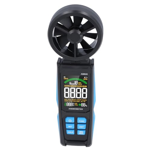 Bright Backlit Lcd Display Digital Anemometer High Precision Handheld VA Color Screen Digital Anemometer Temperature and Humidity Measuring Instrument