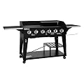 Royal Gourmet GD601B 6-Burner Gas Grill and Griddle Combo, Large Cooking Capacity Propane Grill & Griddle 2-in-1, 78,000 BTU Output for Back Yard, Garden, Family Party, BBQ, Black