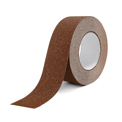 Image of Reniteco Anti Slip Tape - 2 inch x 33Ft, Coffee Heavy Duty Grip Tape - High Adhesion & Waterproof, No Residue Removal for Outdoor Stairs, Tile, Shower, Bathtub - Extra Grip Safety Tape