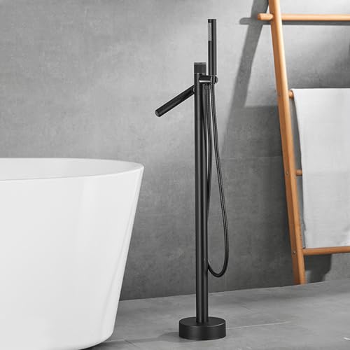Robinet baignoire autoportante LWX mélangeur de douche moderne chromé