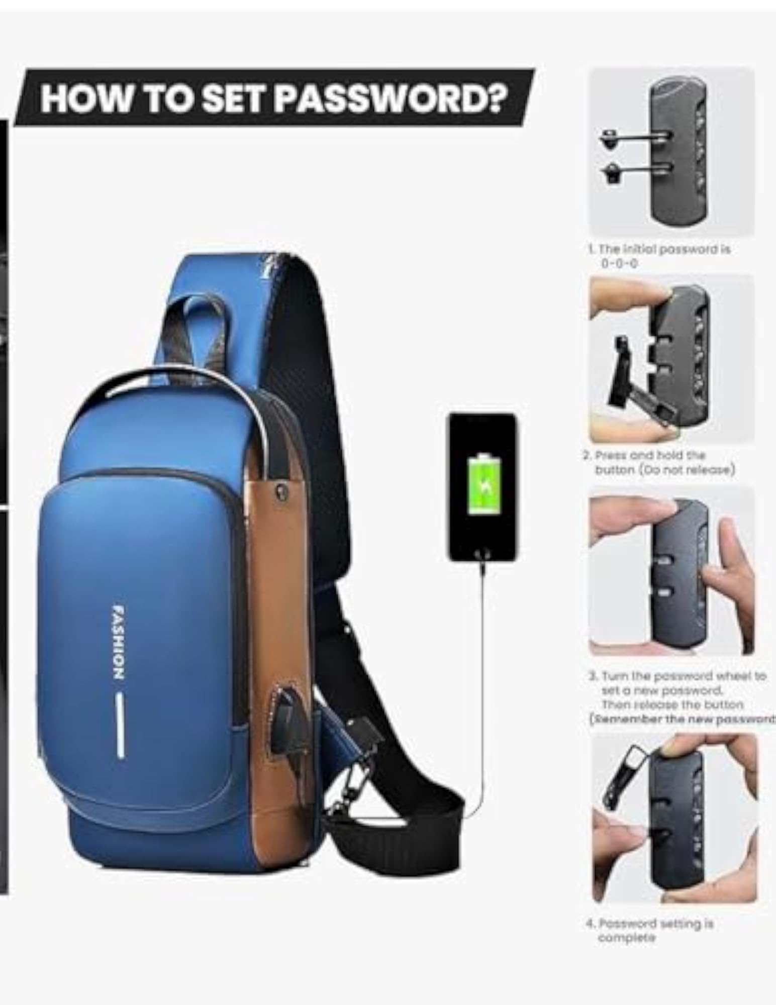 Blue Sling Bag for Men, Women & Kids, Versatile Carrying Solution