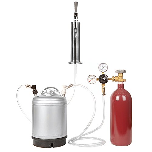 Beverage Elements Nitro Coffee Cold Brew Coffee Keg Kit Comes with 2.5 Gallon Keg, Nitrogen Tank, Tap, and Accessories