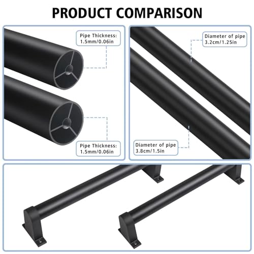 Sdnbht Industrial Stair Railing Metal Hand Rails For Indoor Stairs Wall Mount Staircase Handrails 1.25 Inch Pipe Stair Handrail thumb #2