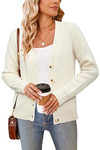 Image of Newshows Womens Fall Fashion 2024 Wool Blended Cardigan Sweater Button Down Long Sleeve Knit Outerwear Coats