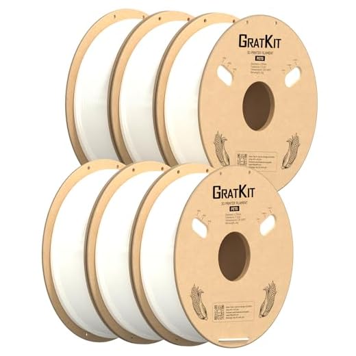GratKit PETG 3D Printer Filament 6KG Bundle, PETG Filament 1.75mm, 3D Printing Filament White 6 * 1KG