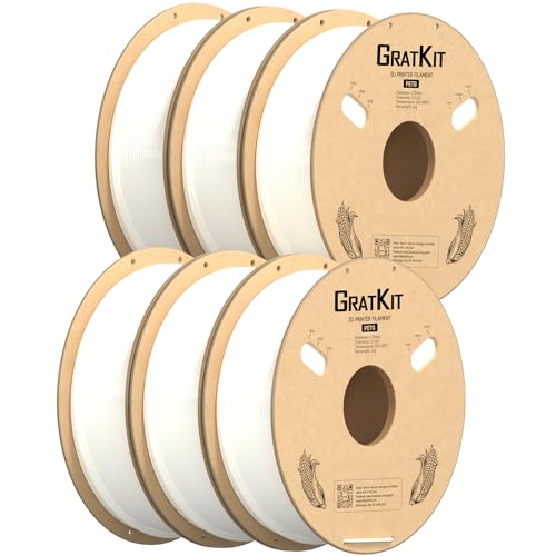 GratKit PETG Filament 1.75mm, 6KG Bundle, High Toughness, PETG White